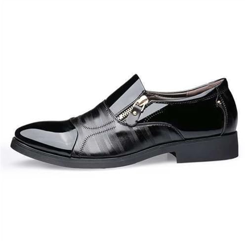 Large Size Men's Business Formal Shoes Pointed Men's Shoes A Pedal Casual(Black,41)