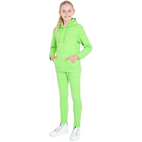 Girls Neon Hoodie and Jogging Bottoms Set Cover