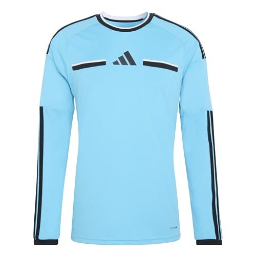 adidas Herren Referee 26 Jersey Long Sleeve Shirt, Bright Cyan/Black, L – Ansicht 1