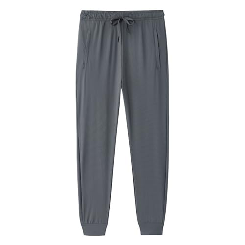 Cambkatl Big and Tall Men's Ice Silk Jogger Pants Elastic Waist Casual Drawstring Loose Outdoor Sweatpants with Pockets