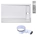 Sogood Receveur de douche 80x120cm bac à douche blanc Xetro04W acrylique 80x120x5cm + bonde AL02