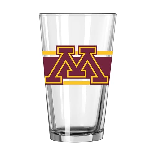 Image of Logo Brands NCAA 16 oz Pint Glass - Durable Glass With Bold Team Color- Chip-Resistant Rim Drinkware For Fans, Tailgates, Home Bars & Everyday Use