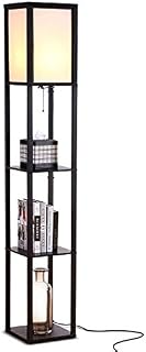 Brightech Maxwell - Modern LED Shelf Floor Lamp - Skinny End Table
