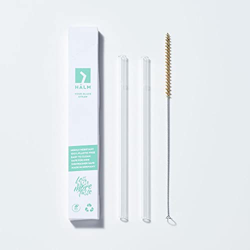 HALM(ハルム) ガラスのストロー ストレート 2本セット(20cmのストレート2本のセット 洗浄ブラシ付き)ドイツ製 HALM(ハルム) ガラスのストロー ストレート 2本セット(20cmのストレート2本のセット 洗浄ブラシ付き)ドイツ製