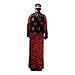 Lazutom Men Chinese Ancient Wedding Outfit Traditional Tang Suit Long Robe Landlord Cosplay Hallowwen Masquerade Fancy Dress (Black, M)