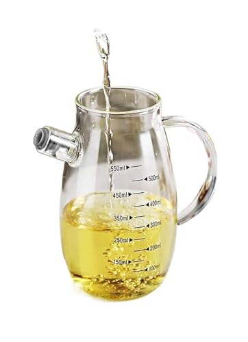 Dosificador de Aceite y Vinagre Dispensador Moderno, vinagrera de Aceite de Cocina de Vidrio con Tapa de Botella de Acero Inoxidable a Prueba de Polvo y Fugas (700 ml) cocinando(500ml)