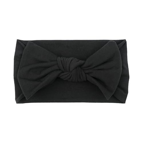 LemonSpce Handmade Baby Head wrip with Bows Stretchy Soft Infant Comfortable Baby Bow for Newborn girls and boys Toddler-Trendy Designs Classic colors Hair Accessories(Black)