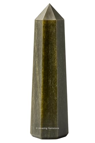 Image of Amazing Gemstone Golden Sheen Obsidian Crystal Towers - Natural Healing Crystal Point Obelisk for Reiki Healing and Crystal Grid (2 inch to 3 inch INCH)
