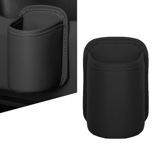 Portavasos universal para puertas de carro, cuero PU negro miniatura 1