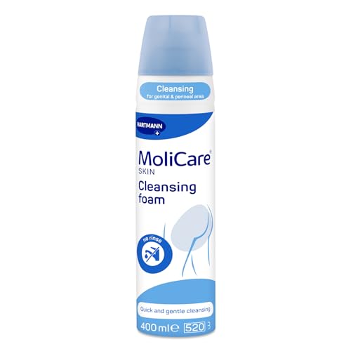MoliCare Skin Cleansing Foam - Quick & Gentle No-Rinse Genital & Perineal Cleanser for Incontinence Stressed Skin
