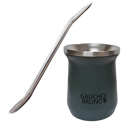 Gaucho Bruno – Starter Kit con Mate y Bombilla de Acero Inoxidable| Fácil de Limpiar | Mantiene la temperatura de la bebida