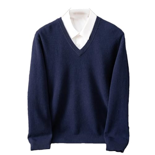 Dcvmvmn Men's Autumn and Winter Sweater Wool V-Neck Knitted Pullover Soft Woolen Sweater