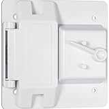 Hubbell-Bell PTC521WH Weatherproof Nonmetallic Cover, (1) Toggle, (1) GFCI, 2-Gang, Vertical, White