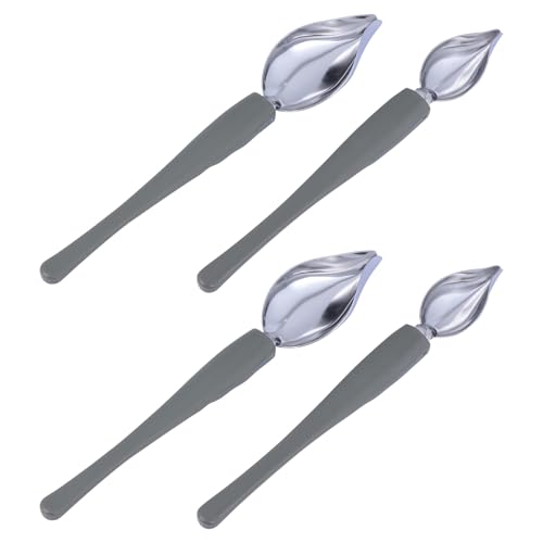 KITCHENKARATLY 4 piezas Cucharas de Decoración de Acero Inoxidable de Dibujo Cocina Salsa y Chocolate Herramienta para Embellecer Postres y Platos
