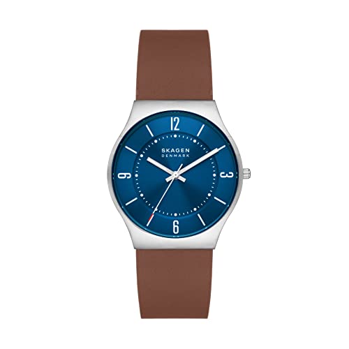 Skagen Men's Grenen Watch with Brown Leather Band