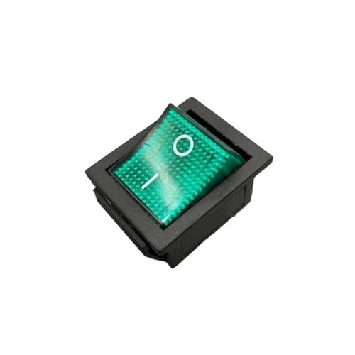 Interruptor basculante KCD4 con luz verde de alta capacidad 16A 250V CA pack de 5