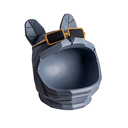 YXCKG Bandeja Decorativacon Figura De Perro Fresco Cuenco Decorativo con Llave De Entrada Bandeja De Recogida Recipiente Organizador De Escritorio Moderno para Llaves, Billetera para Teléfono