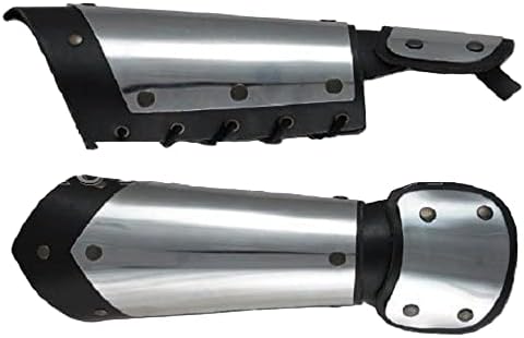 NauticalMart Medieval Bracers Style Pair of Arm Guard Half Gauntlet in Stainless Steel Armor LARP