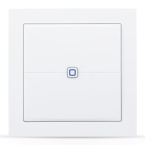 Homematic IP Smart Home Wandtaster – flach, Wandschalter, 2 Tasten, Zubehör für Ihr Homematic IP Smart Home, universell einsetzbar, schaltet Aktoren & Thermostate, kabellos, besonders flach, 155342A0
