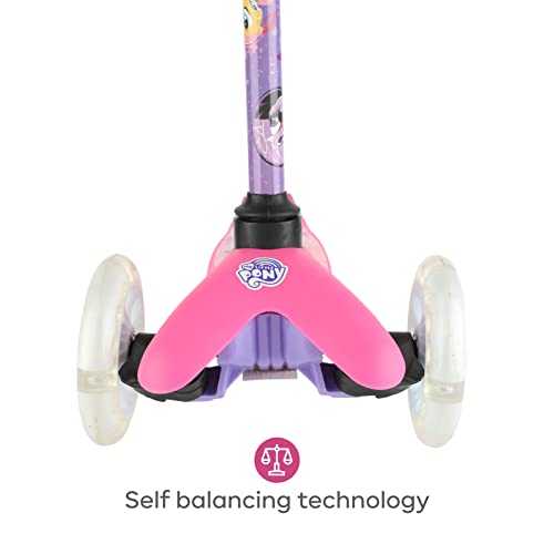 My Little Pony Self Balancing Kick Scooter With Light Up Wheels, Extra Wide Deck, 3 Wheel Platform, Foot Activated Brake, 75 Lbs Limit, Kids & Toddlers Girls Or Boys, For Ages 3 And Up #TOP6
