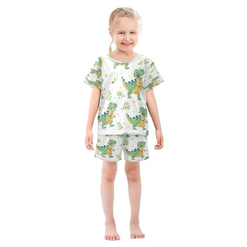 senya Short Sleeve Pajamas Sets Summer Cotton Sleepwear Green Crocodile3