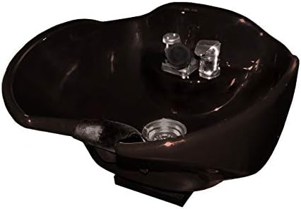 Wall-Tilting Ceramic Shampoo Bowl Extra Wide and High Backsplash in a Black Color- TLC-B38.2WT -eMarkBeauty