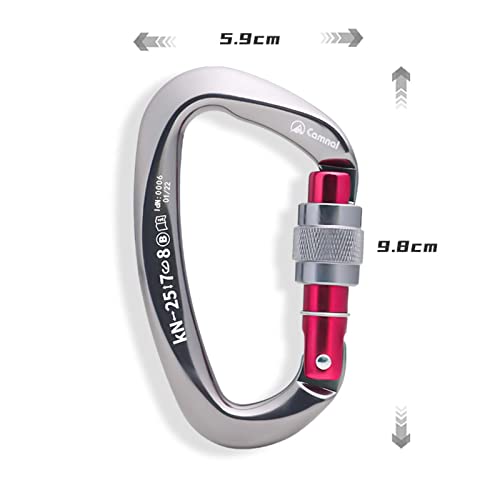 Homyl Fechamento de de Escalada 25KN Do Carabiner Do Equipamento Do Alpinismo, Gun Grey
