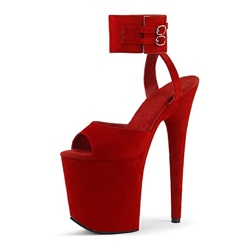 Plate-Forme pour Femmes Slingback 7,87 Pouces Danse Bout Ouvert