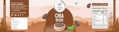 Image of Flavour Foodie Premium Grade AA+ Chia Seeds 1KG | Natural Hydrator for Summers | High Protein & High Fibre Seeds for Eating | Resealable Jar Pack | Superfood for Smoothies, Salads & Baking