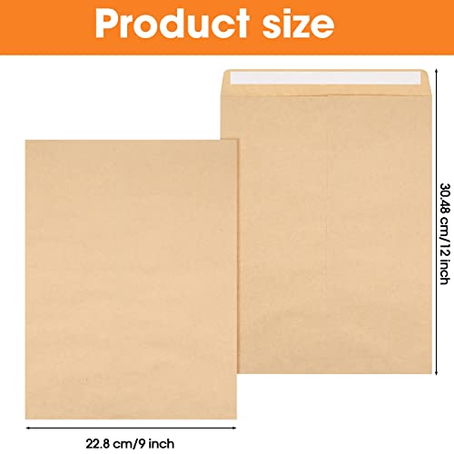 500 Pcs Self Seal Catalog Envelopes 9 X 12 Inches Printable Brown Kraft Mailing Envelopes Security Kraft Envelopes Bulk Paper Catalog Envelopes For Invitation Cards, Pictures, Documents, Office #TOP1