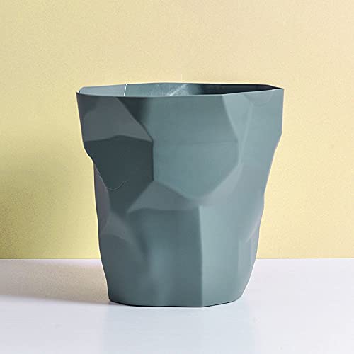 Wansan Irregular Trash Can Trash Can Plastic Trash Can Trash Can Fashion Simple Office Trash Can Without Lid, Kitchen Home Office Bedroom Office-blue-12L