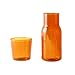 Szklany dzbanek szklany zestaw, dzbanek na gorącą / zimną wodę kubek domowy mały dzbanek do mrożonej cytryny wody soku mleka kawy - bursztynowy