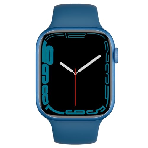 Image of Apple Watch Series 7 (GPS, 45mm) Blue Aluminum Case with Abyss Blue Sport Band, Regular (Renewed)