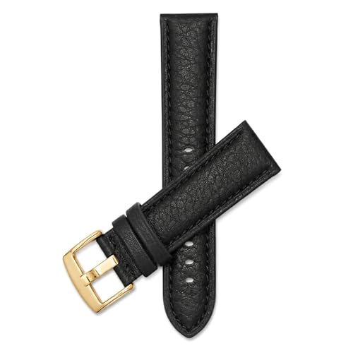 Image of Bandini Mens XL Extra Long Leather Watch Band or Regular Strap, Classic or Buffalo Pattern - 4 Colors, With or Without Stitch - 18mm 20mm 22mm 24mm 26mm 28mm 30mm Leather Watch Band for Men
