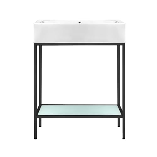 Swiss Madison Pierre 24 Single, Freestanding, Matte Black Metal Frame