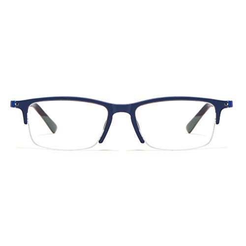 Okulary antyniebieskie i chroniące przed promieniowaniem UV dla mężczyzn, TR lekkie i inteligentne okulary półekranowe Progressive Multi-ogniskowa z zoomem (+ 1,00 + 3,00)