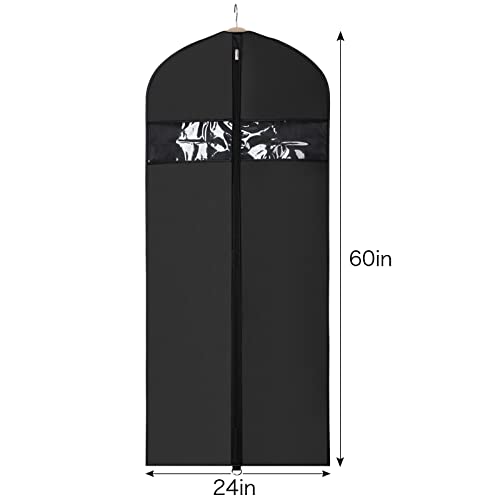 Univivi Garment Bags for Dresses, Clothes Covers Protector Bags 60", Waterproof Dust Proof Garment Covers Moth Proof Dress Cover Bag, Wedding Dress Bag, Suit Bags for Travel and Storage - 3 Pack