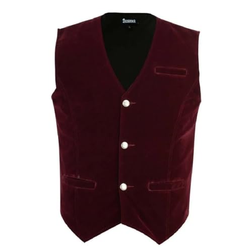 Darkrock Men's Designer Stylish Premium Quality Casual Red Velvet Vest2