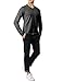 H2H Mens V-Neck Long Sleeve Slim Fit Basic T-Shirts Charcoal US XS/Asia S (KMTTL0374)