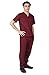 M&M SCRUBS Men Scrub Set Medical Scrub Top and Pants XL Burgundy