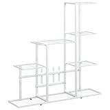 vidaXL White Metal Flower Stand - 94.5x25x88 cm - Sturdy & Durable Plant Rack for Displaying Plants and Decorative Items