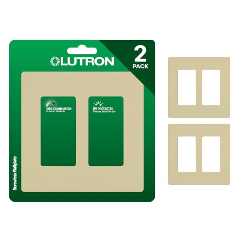 Image of Lutron Claro 2 Gang Decorator /Rocker Wallplate, Gloss, Ivory (1-Pack) | CW-2-IV (Pack of 2)