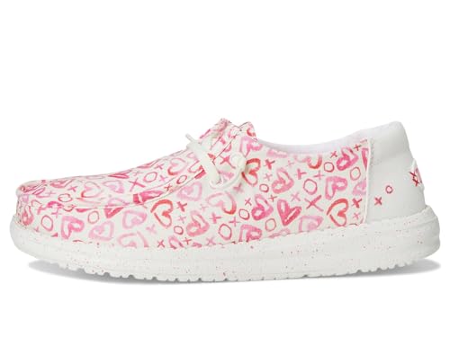 HEYDUDE Girl's Wendy Watercolor Hearts (Little Big Kid) Loafer4