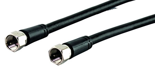Schwaiger KVCHQ15533 Coaxial Cable, Satellite Cable 90 dB 1.5 M F Plug to F Plug, Black, 1.5 Meters