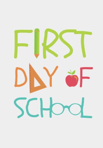 Colorful Cute First Day of School: Golden Luxury Decorative Page Border Notebook