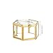 Feyarl Small Vintage Gold Glass Ring Box Jewelry Trinket Earring Beads Coins Display Keepsake Organizer Chest Case Decorative Box for Wedding Day Girl Women Birthday Gift