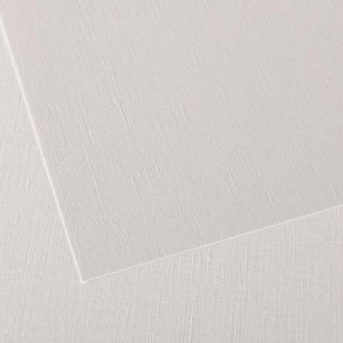 Lot de 10 Feuille Figueras® 65x100 290g/m², grain toile de lin blanc