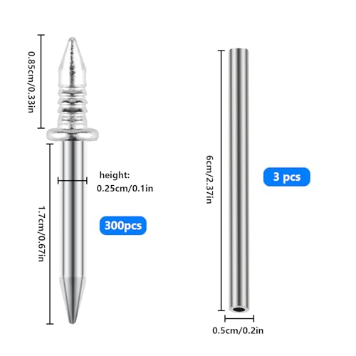 300 Stück Doppelkopf Sockelleisten Nägel, Nahtloser Nagel mit Doppelköpfigem Sockelfaden Nagel, Doppelköpfige Nägel Wand Stahlnägel, Unsichtbare Sicherheitsschrauben mit 3 Hülsenwerkzeug