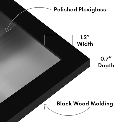 Americanflat 16x40 Poster Frame with Polished Plexiglass - Black Picture Frame - Wide Photo Frames Made of Engineered Wood for Vertical or Horizontal Wall Display - Epic Collection - Black