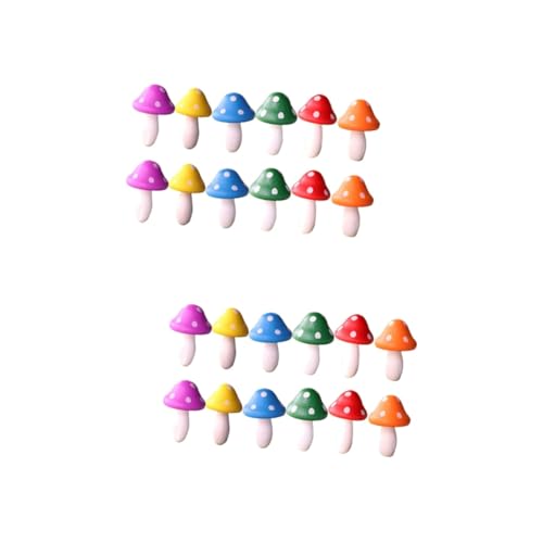 BESPORTBLE 2 Series Adornos De Champiñones Pequeños De Madera Pequeña Muro Diminuto para Decoración Exterior Embellecedor Auto Setas De Decoración De Jardín Mini Adorno De Setas 12 Piezas*2